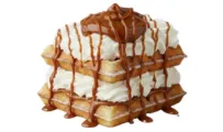 Torre de Waffle Crema chantilly y dulce de leche y azucar impalpable
